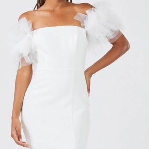 THEODORA OFF-THE-SHOULDER EVENING DRESS - WHITE DRESS BRIDAL